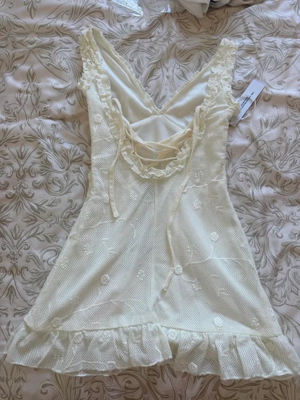 Princess Polly Feeling Alive Tie Back Mini Dress White - Image 5