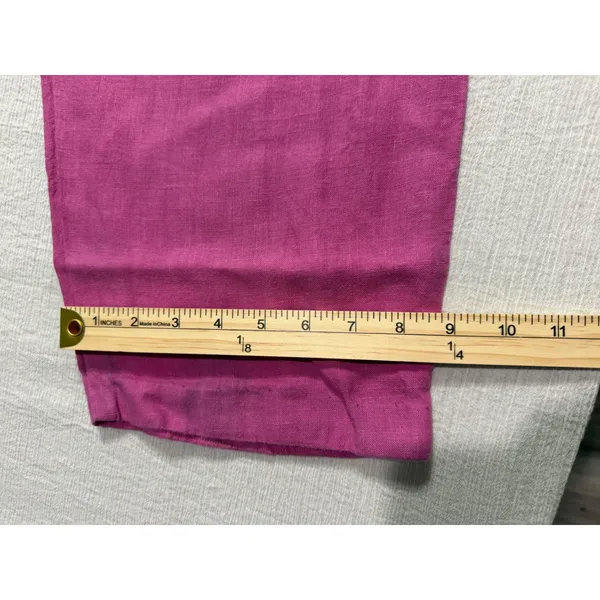 Sunbelt Women's XL Magenta Pink 100% Linen 2 Piece Shirt and Pants Set USA Made - Image 9