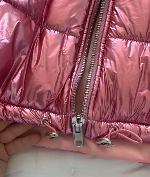 Boutique Cropped Pink Puffer Jacket - Image 8