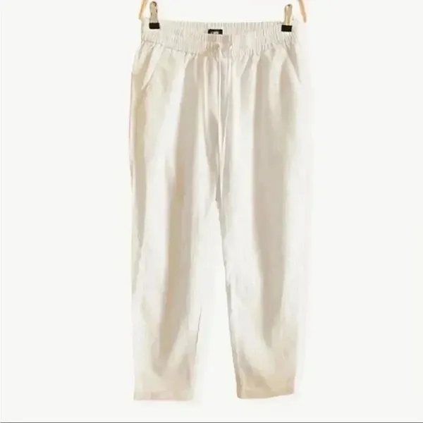 J. Crew Tie-waist Roll Cuffs White Womens Pants SZ 0 - Image 5