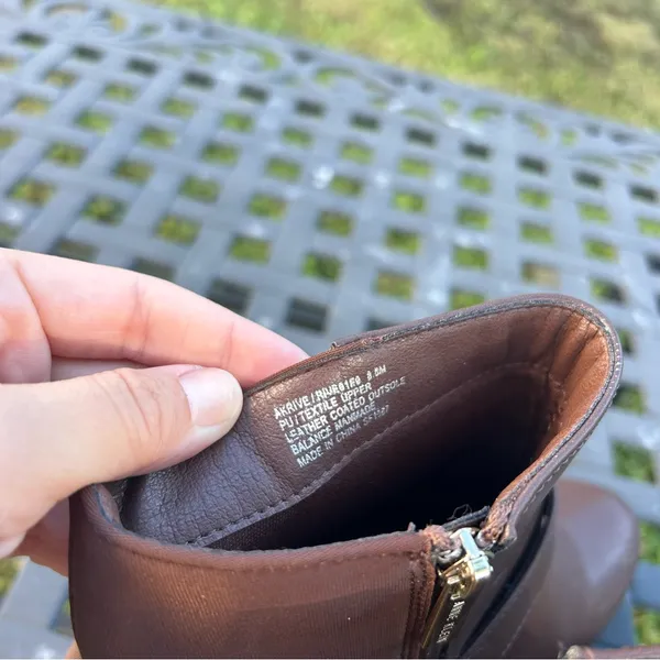 AK BY ANNE KLEIN WOMEN'S RIVE brown boots fall‎ winter size 8.5 zipper casual - Image 8