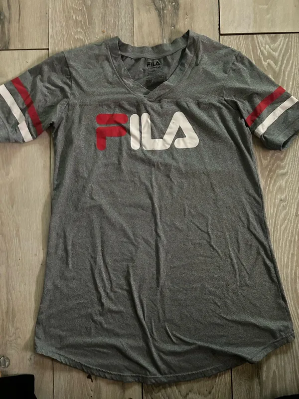 FILA Sleepwear Heather Navy Relaxed Fit Scoop Neck Short Sleeve Pajama Shirt - Image 3