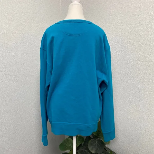 Champion Teal Turquoise Blue Crewneck Long Sleeve Sweatshirt Gym Sporty Comfy - Image 5