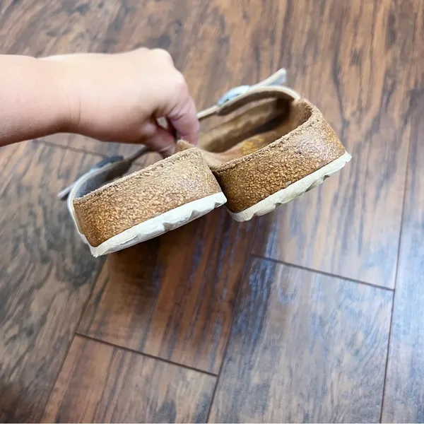 Birkenstock • Papillio Madrid Birko-Flor sandals slides blue argyle plaid - Image 8
