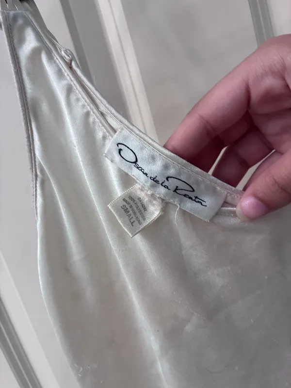 Oscar De La Renta Minimalist Cream White Maxi Slip Dress - Image 3