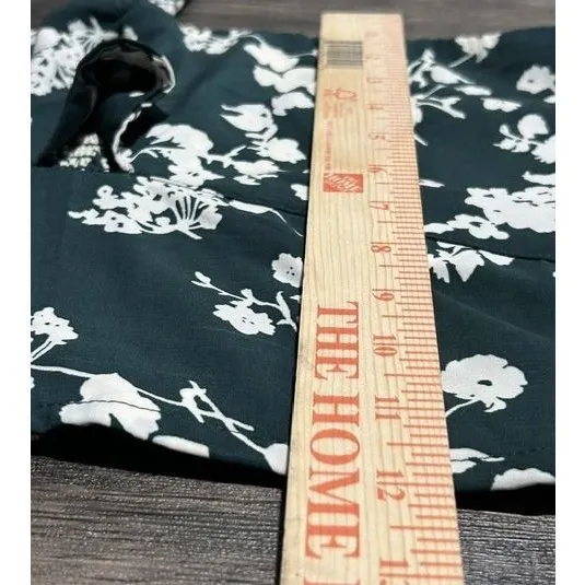 Abercrombie & Fitch Forest Green Floral Knot Front Tie Back Halter Crop Top XL‎ - Image 3