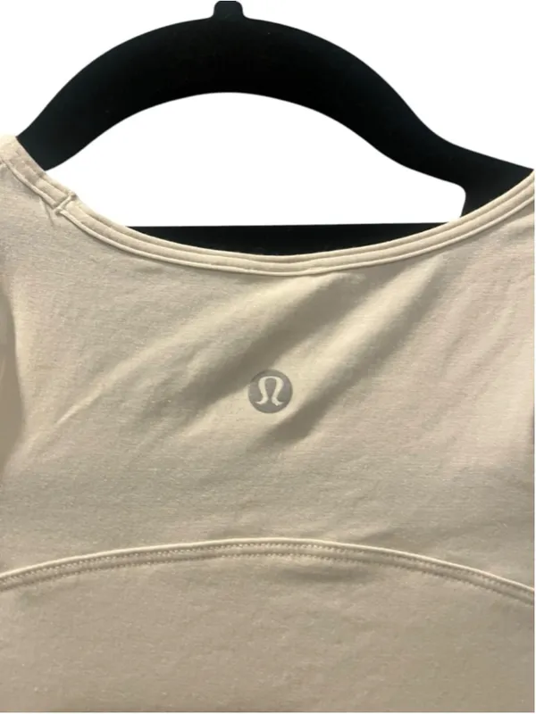 NWT Lululemon Shoulder Cut-Out Yoga T-Shirt Silk Bone Off White Crop Size 4 - Image 4