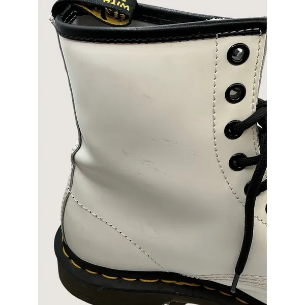 Dr. Martens 11821 1460‎ Smooth White Leather Combat Womens Boots Sz UK 6 US 8 - Image 8