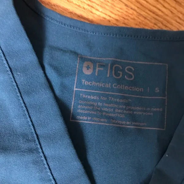 FIGS Teal Green V-Neck Scrub Top - Image 4