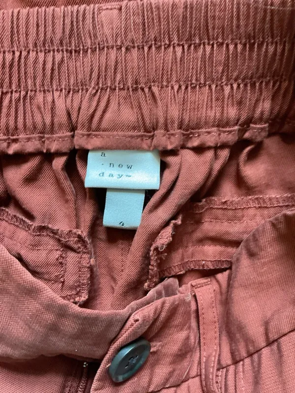 A New Day High Rise Tapered Ankle Pants Rust Terracotta Front Seam Cuffed Size 4 - Image 3