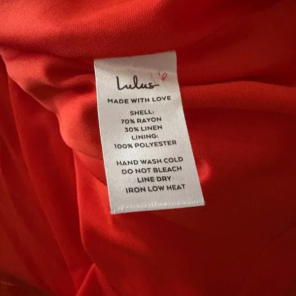 NWT Lulu's Sunny Personality Button Front Sundress Orange Linen‎ Blend Large - Image 7