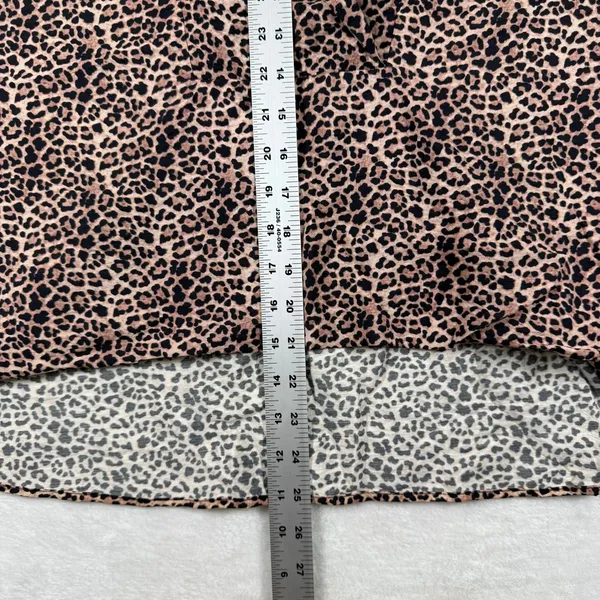 Anthropologie Leopard Print Oversized High-Low V-Neck Top OB1982790 Tan‎ XS - Image 4