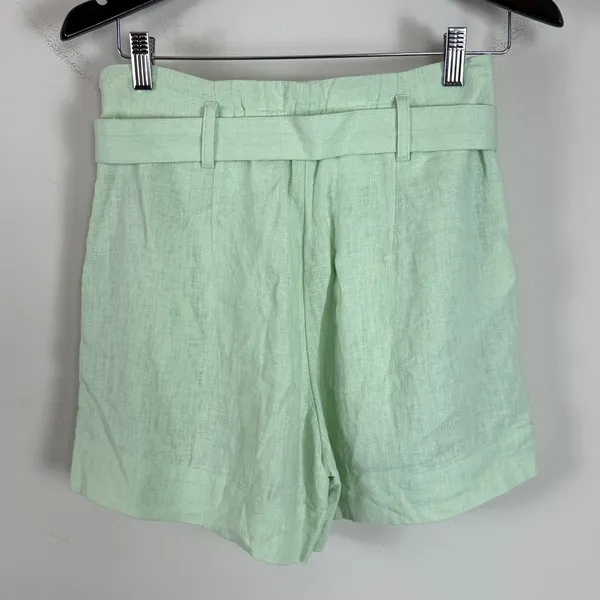 Abercrombie & Fitch‎ Linen Blend Belted High Rise Mint Green Shorts Size Small - Image 7