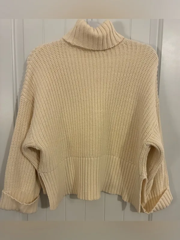 Madewell Turtleneck Sweater Knit - Cream, Medium - Image 4