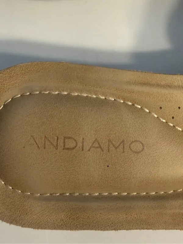 Andiamo "Abandy" Women's Tan Slide Sandals with Silver Bling Embellished Strap 9 - Image 5