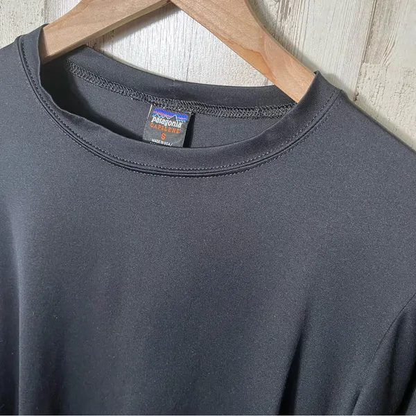 Vintage Patagonia Capilene Black Lightweight Base Layer Long Sleeve Womens Small - Image 2