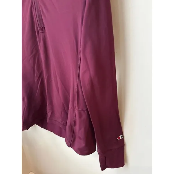 Champion Purple High Low Quarter Zip Running Pullover Medium - Image 2