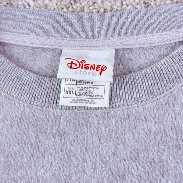 Disney Store Tigger Fleece Sweatshirt Womens XXL‎ Gray Embroidered Oversized 90s - Image 3