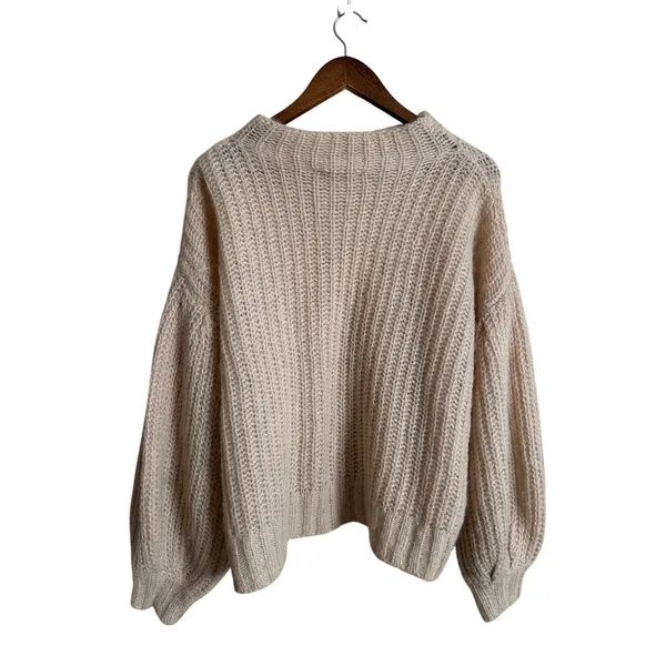 Sezane Olric Jumper Kid Mohair Alpaca Light Pink Womans Small - Image 3