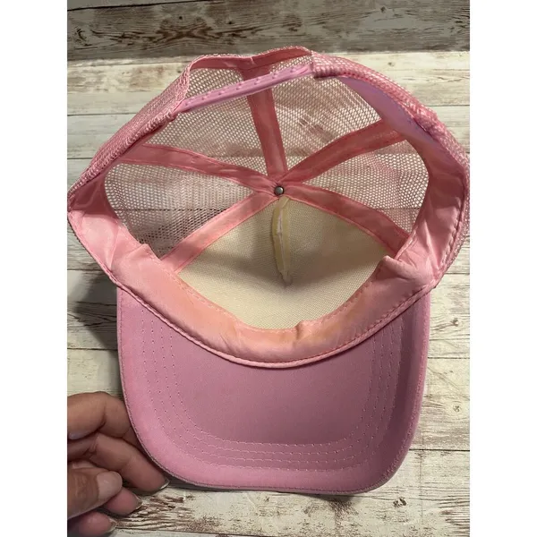 Bow Trucker Hat Pink White Coquette Blingy Mesh One-Size Snap Back Girly Cap - Image 5