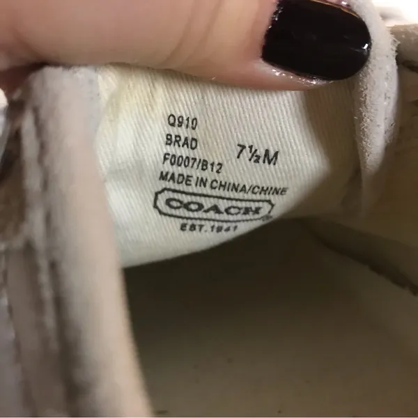Coach "Brad" White & Gray Suede & Leather Sneakers (7.5) - Image 13