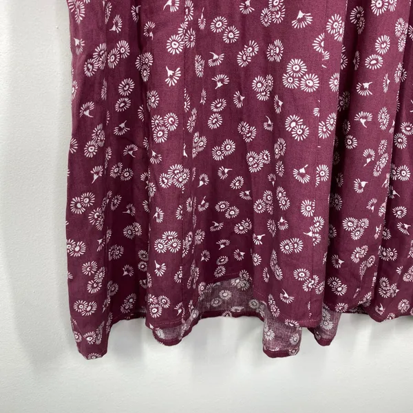 Auguste the Label Mae Devine Mini Dress Burgundy Floral Ruffle US 4‎ AU 8 JM193 - Image 4