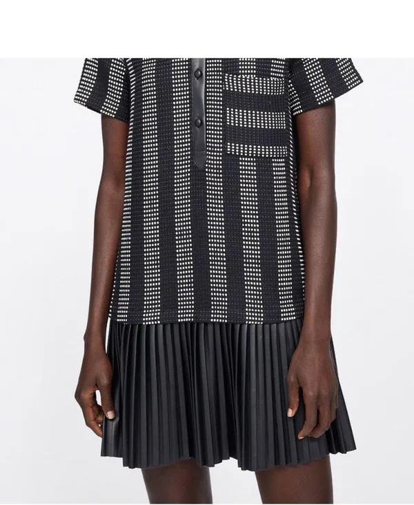 woven striped pleated dress - Image 5