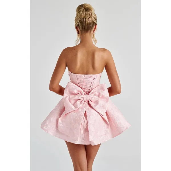 NWT Babyboo Salome Mini Dress Blush Jacquard Fit & Flare Cocktail Dress Size M - Image 5
