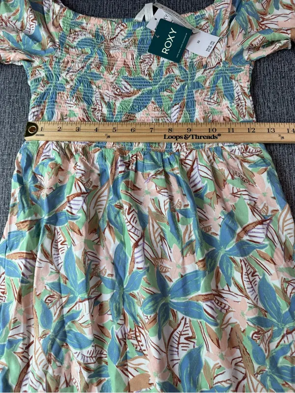 Roxy Hello Petal Floral Print Smocked Mini Dress - Image 10