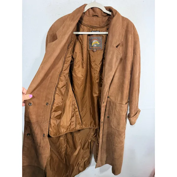 Vintage Wilsons Women's S Brown Leather Trench Coat Cowgirl Western NFRA Rodeo - Image 13