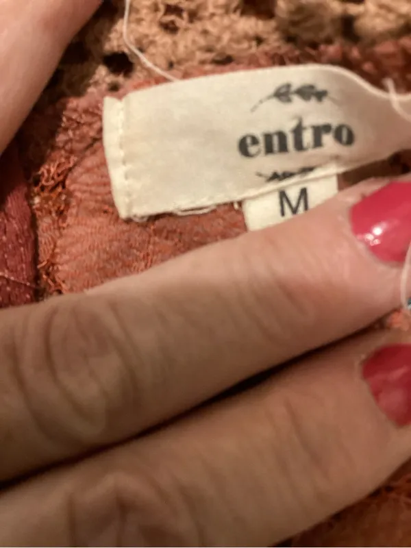 entro Rust Lace Yoke Ruffle Long Sleeve Dress - Image 7