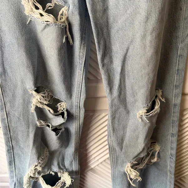 ZARA Ripped Wide Leg Jeans - Image 9
