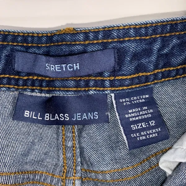 Bill Blass Jeans Womens 12 Blue High Rise Straight Leg‎ Stretch Denim BP0642 - Image 2