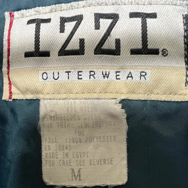 Vintage IZZI Outerwear Puffer Coat Insulated‎ Winter Jacket Teal M 80s 90s - Image 8