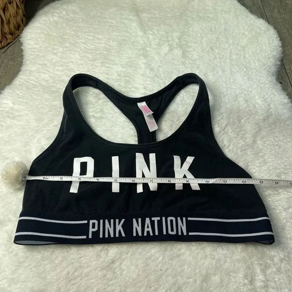VS Victoria’s Secret Pink Nation Black Logo Sports Bra - Image 2