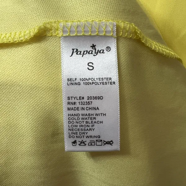 Papaya Yellow Sleeveless Lace Back‎ Cutout Mini Dress 20369D Small NWT - Image 8