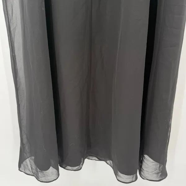 Azazie Tayla Dress Size 14 Bridesmaid Black Chiffon V-Back Side Boning Wedding - Image 11