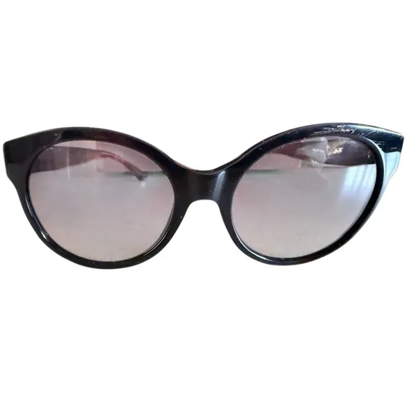 Tory Burch Black Cat-Eye Sunglasses TY7123 w/ Case & Pouch - Image 3