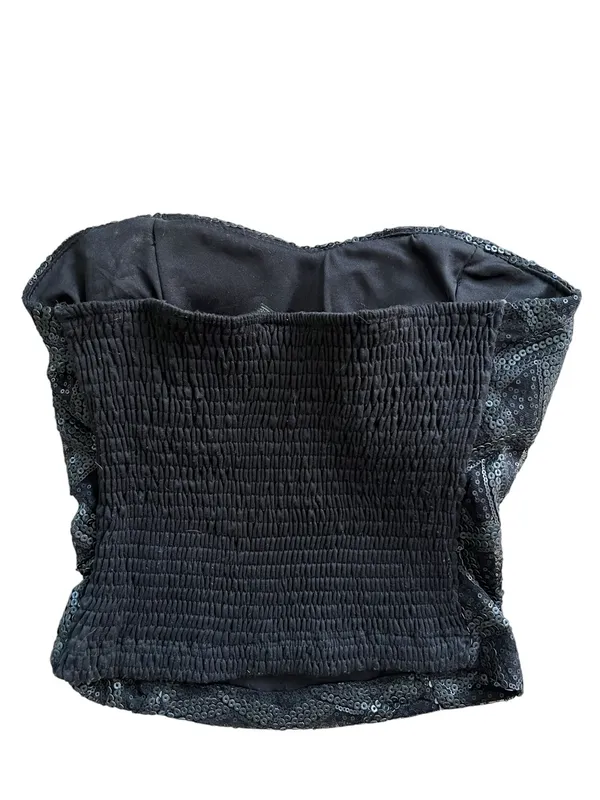 Y2K Body Central black strapless sequin top - Image 9