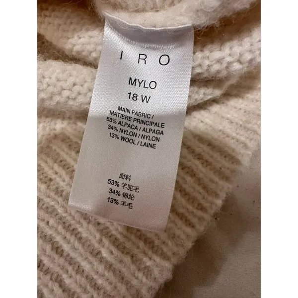 IRO Side Lace-Up V-Neck Alpaca Blend Sweater Sz:XS Cream White MYLO - Image 7