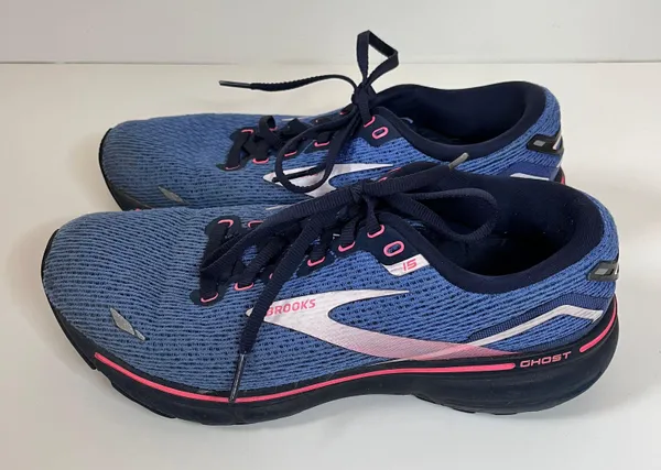 Brooks Ghost 15 Women’s Running Sneakers Blue Peacoat Pink US 9.5 - Image 4