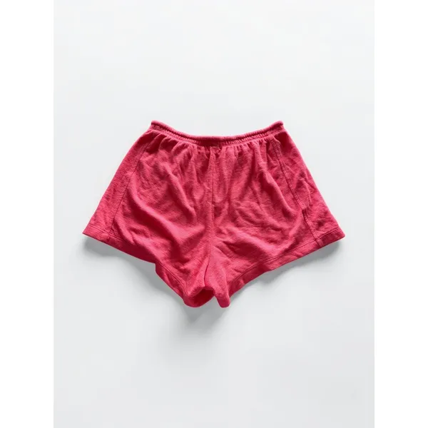 Aerie Pink Oversized Lounge Shorts Textured Knit Drawstring Pockets Small Petite - Image 2