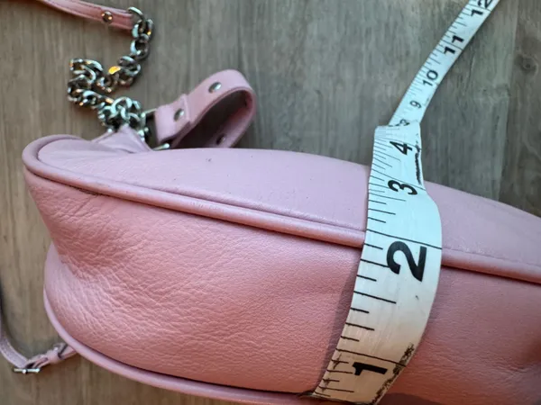 Núnoo Pluto Rivet Silky Pink Leather Crescent Studded Shoulder Bag Y2K - Image 4