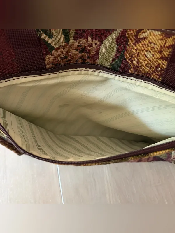 Vintage Ricardo Beverly Hills Floral Tapestry Travel Tote Weekender Carry On - Image 3