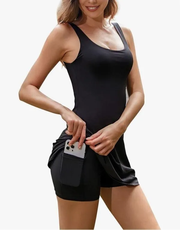 NEW Tennis Golf Dress Built-in Bra & Shorts Dress Pockets XS - Image 2