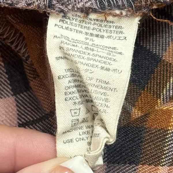 Free People‎ Cozy Dream Flannel Buttondown Oversized Raw Hem Feminine Outdoors L - Image 9