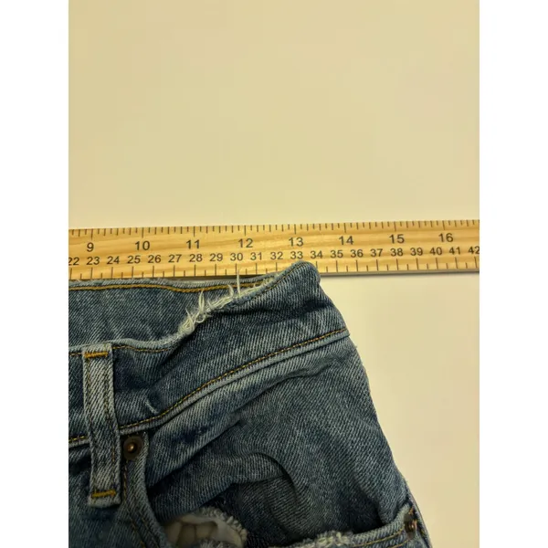 Abercrombie & Fitch 90s Straight Ultra High Rise Jeans Womens 28 Blue Distressed - Image 6