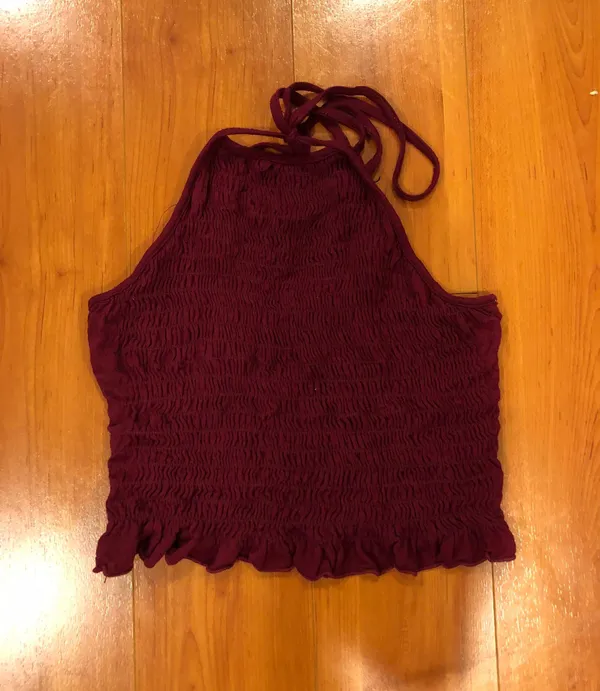 Tilly's Maroon Halter Crop Top - Image 2
