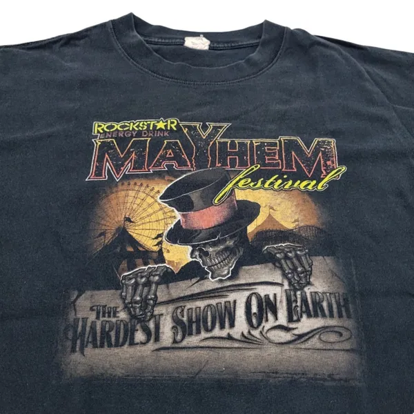 Rockstar Energy Drink Shirt Size Large 2010 Mayhem Festival Concert Graphic Tee Anvil Shirt Unisex - Image 2