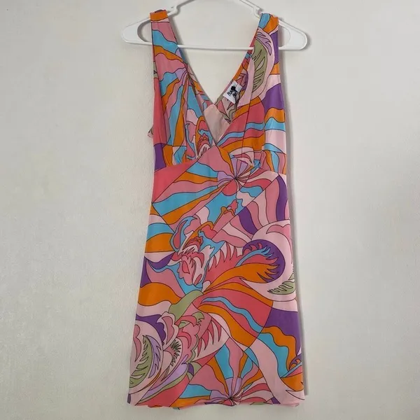 Princess Polly Psychedelic Mini Dress US 10 Retro Mod Groovy NWT - Image 2